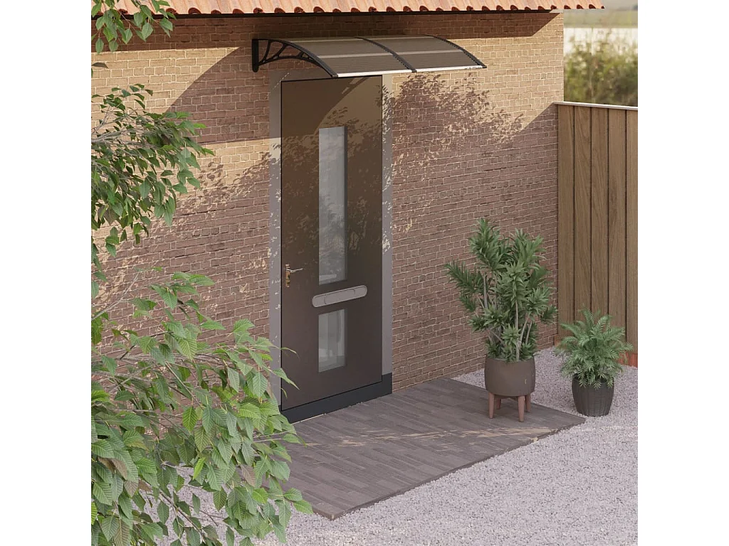 Auvent de porte Noir 150x80 cm Polycarbonate WVGQ2605