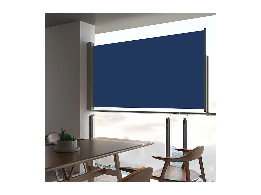 Auvent latéral rétractable de patio 160x300 cm Bleu WVGQ1636