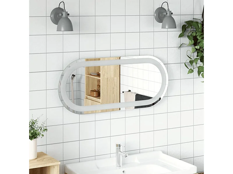 Espejo de baño LED ovalado 70x30 cm ES400723