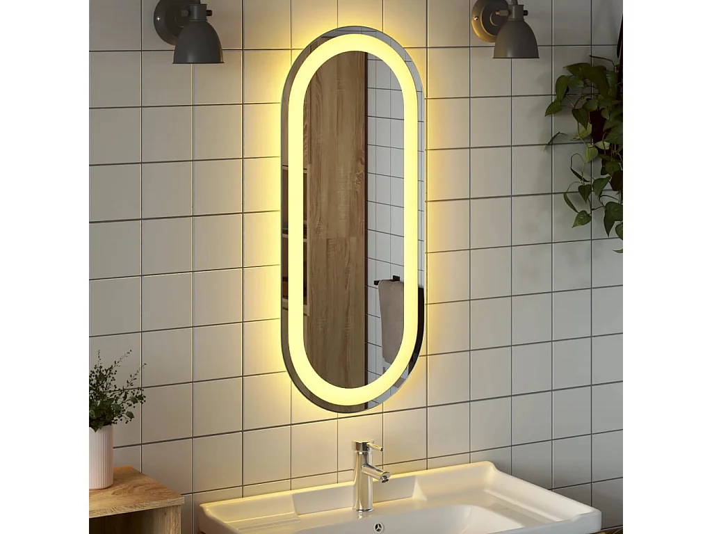 Badkamerspiegel LED ovaal 70x30 cm NL533072