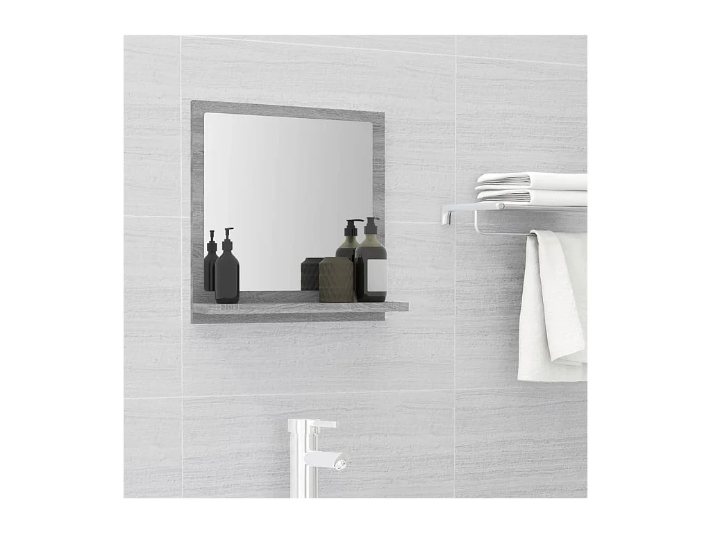 Miroir de bain Sonoma gris 40x10,5x37 cm Bois d'ingénierie WVGQ9965