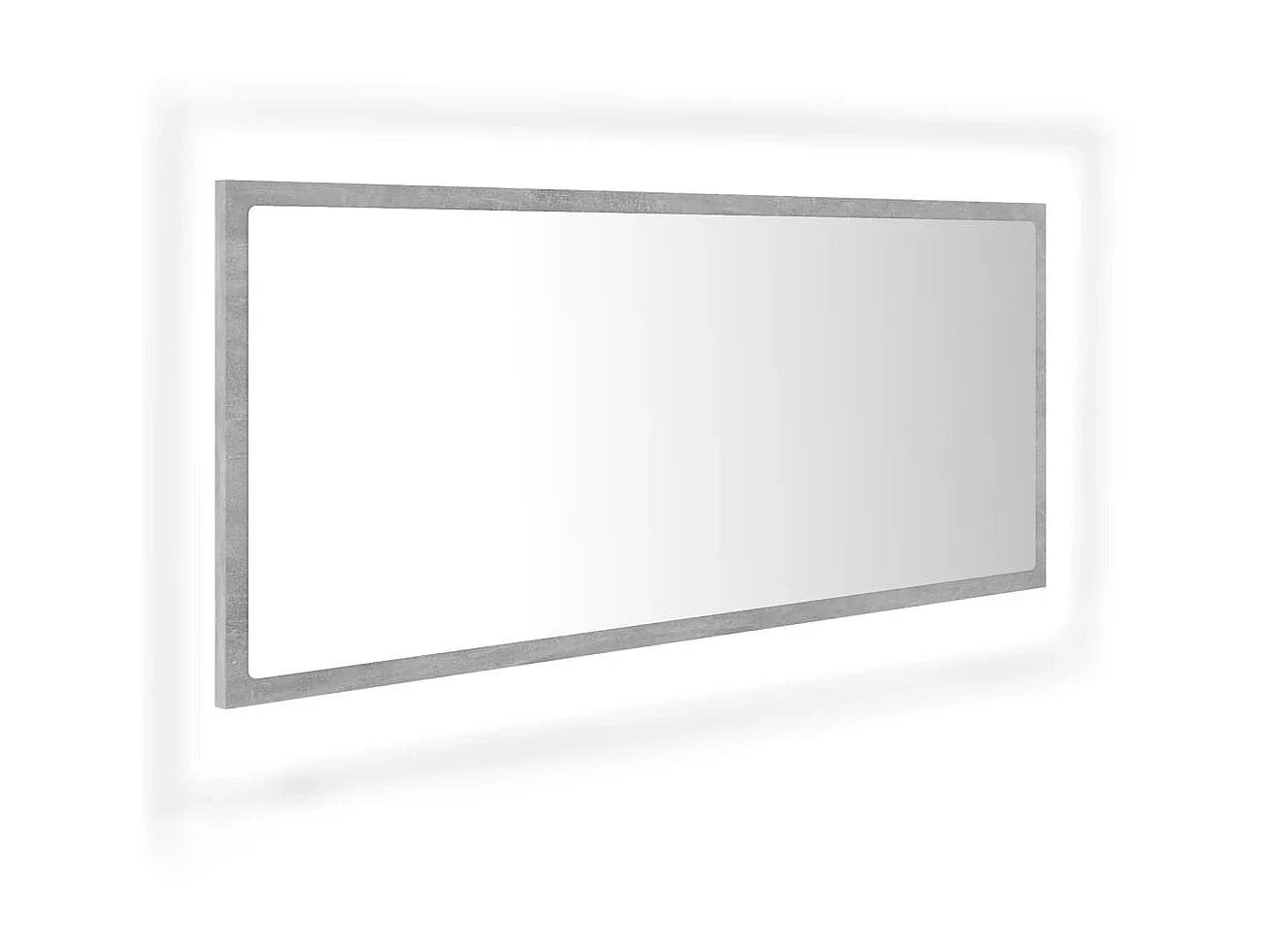 Miroir à LED de salle de bain Gris béton 100x8,5x37cm Acrylique WVGQ1939
