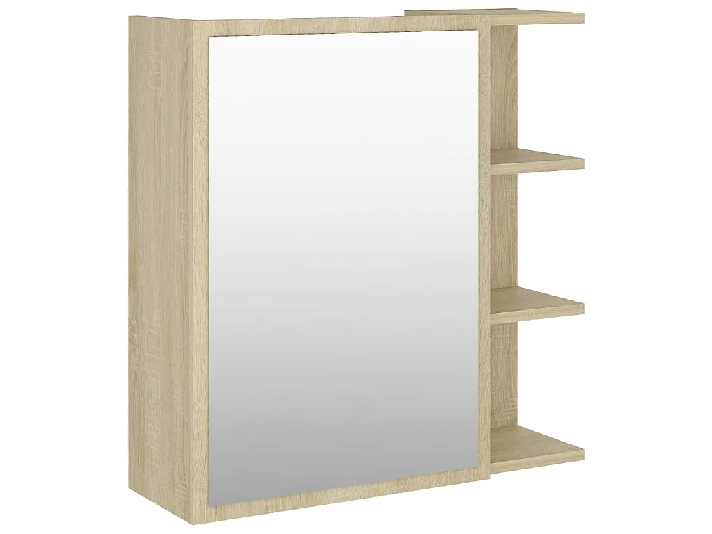 Armario espejo baño contrachapada color roble 62,5x20,5x64 cm ES844161