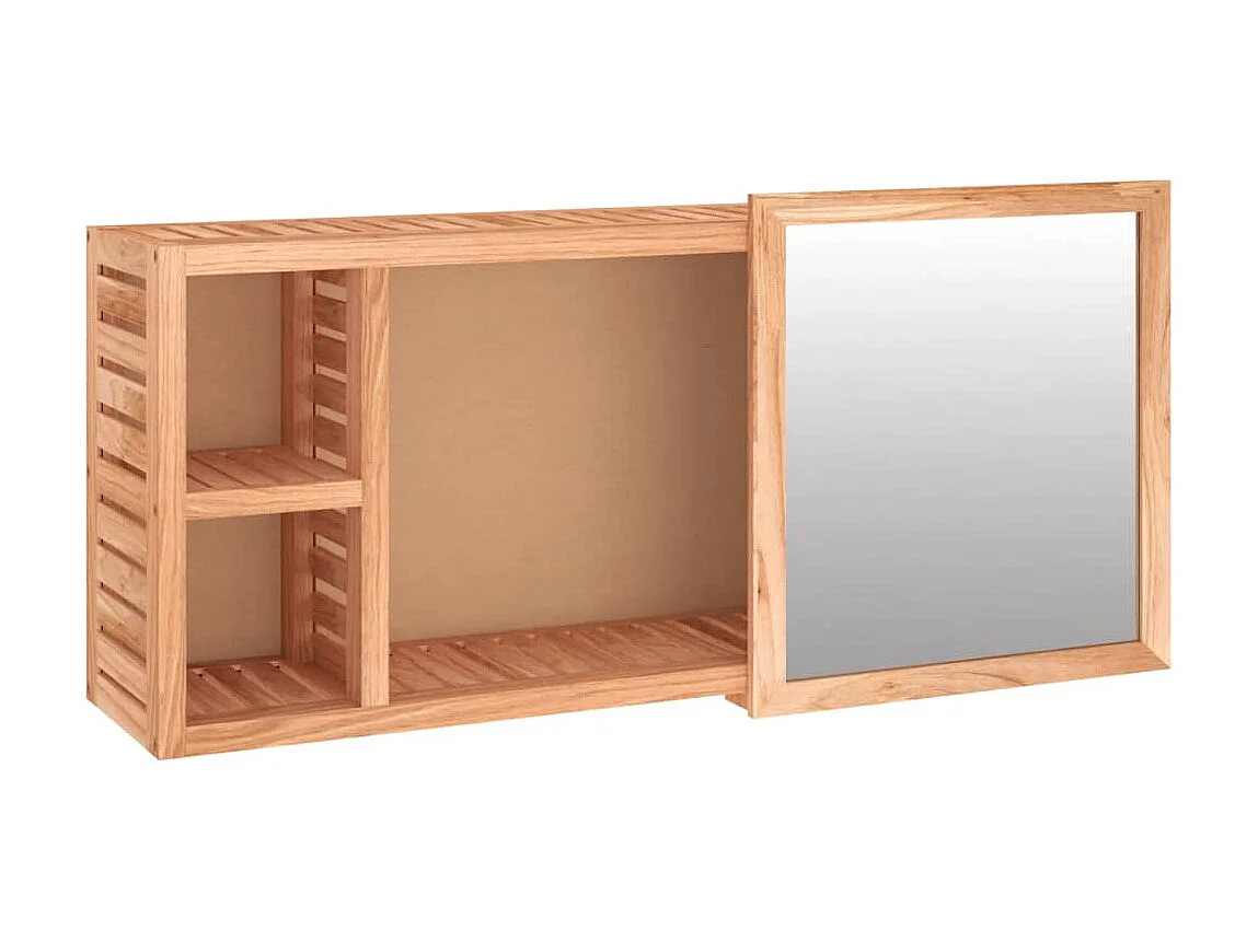 Spiegelkast 80x17x34 cm massief walnotenhout NL702630