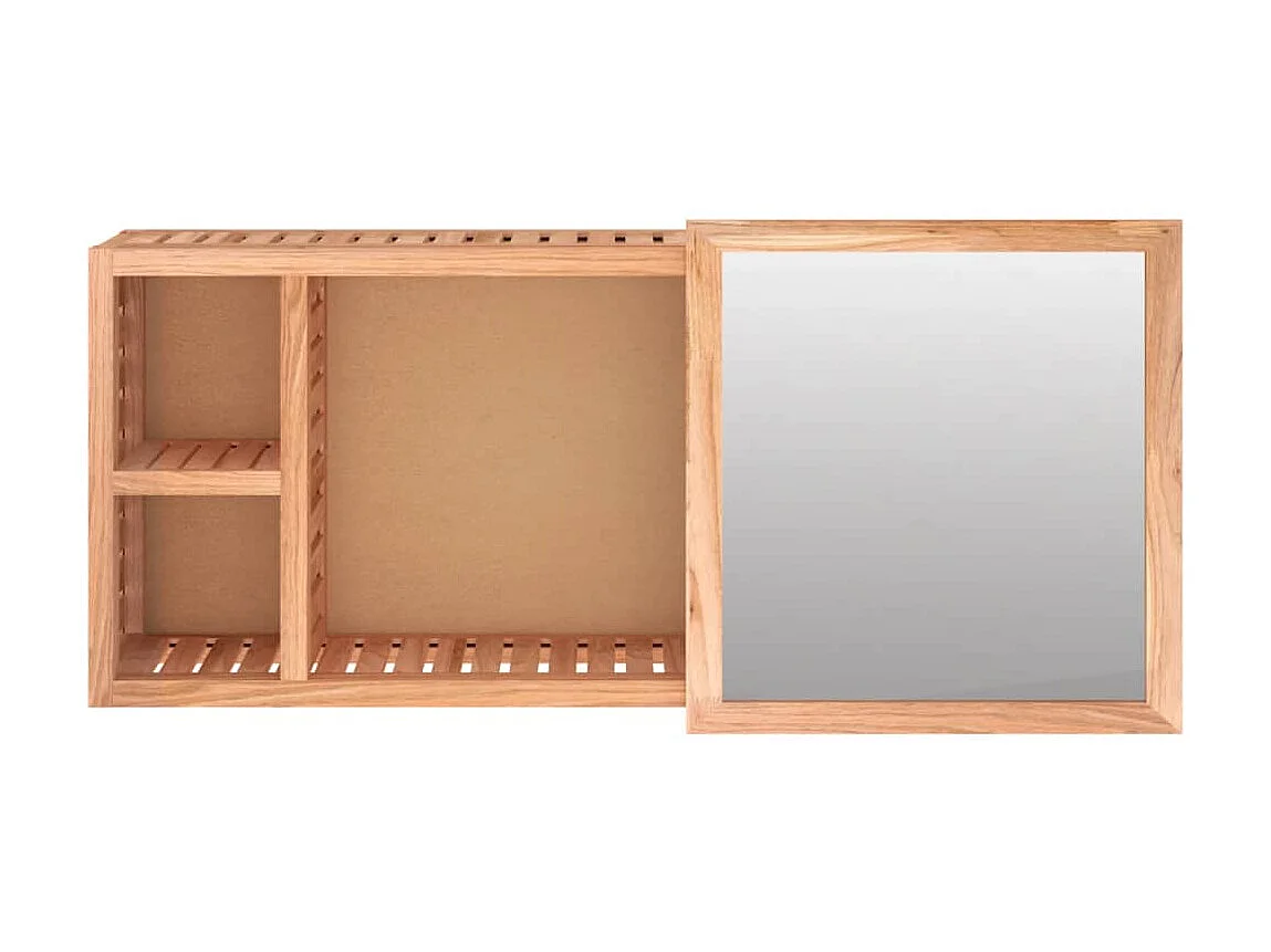 Spiegelkast 80x17x34 cm massief walnotenhout NL702630