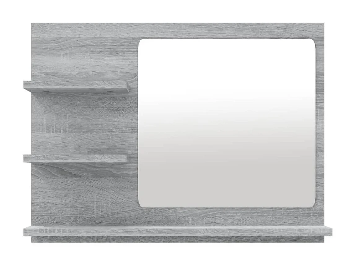 Miroir de bain Sonoma gris 60x10,5x45 cm Bois d'ingénierie WVGQ5798