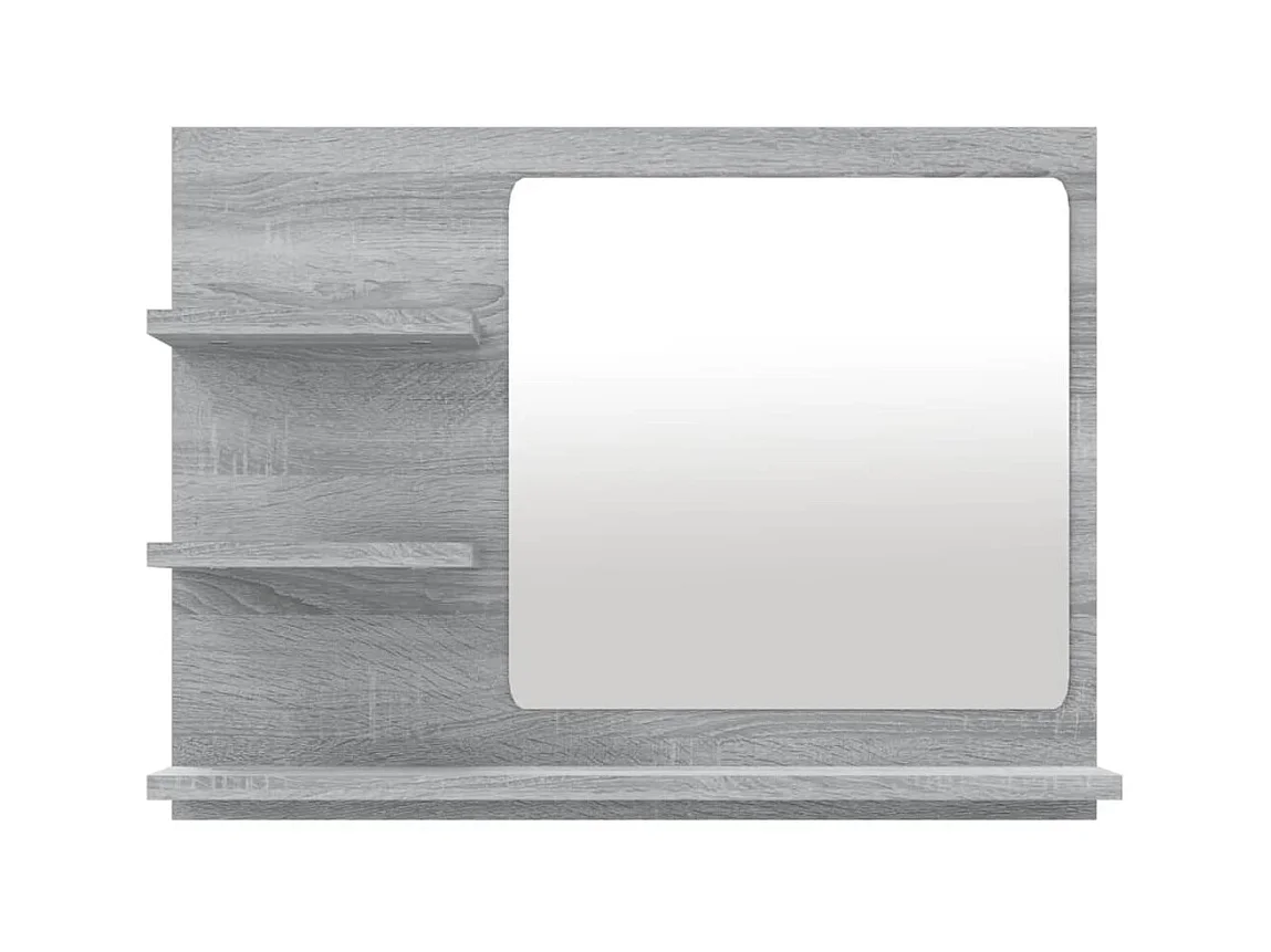 Espejo de baño madera contrachapada gris Sonoma 60x10,5x45 cm ES394220
