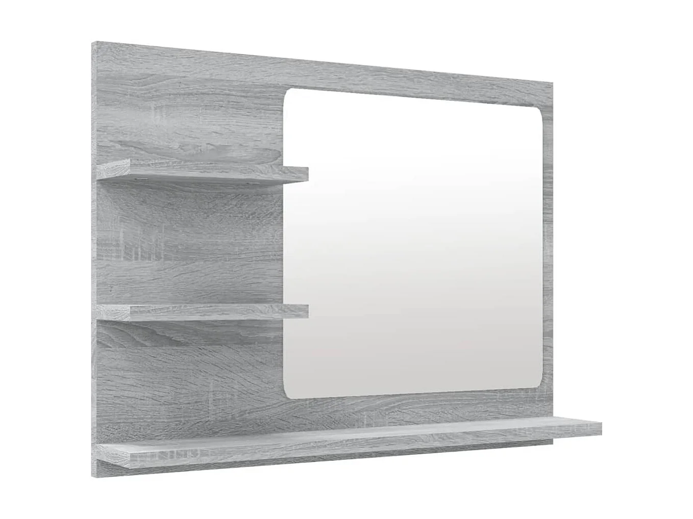 Espejo de baño madera contrachapada gris Sonoma 60x10,5x45 cm ES394220