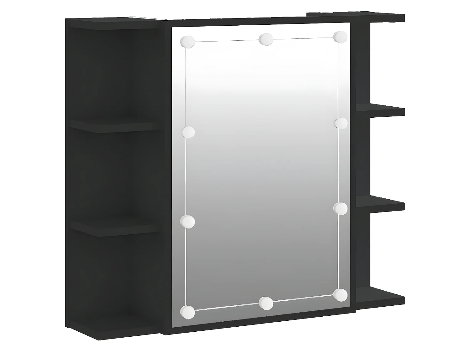 Miroir avec LED noir 70x16,5x60 cm WVGQ1404
