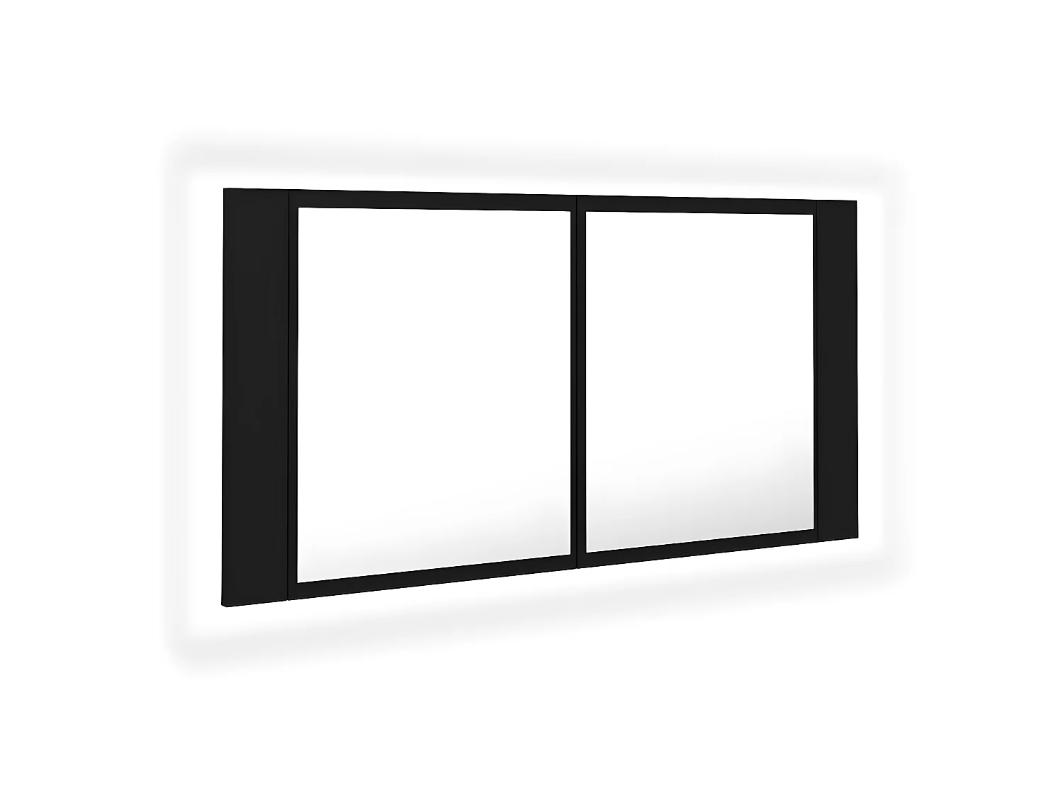 Miroir de salle de bain LED Noir 90x12x45 Acrylique WVGQ5123