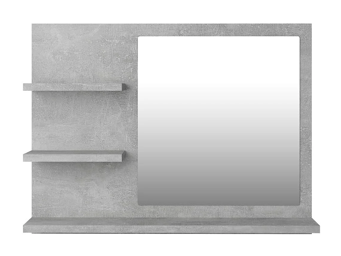 Miroir de salle de bain Gris béton 60x10,5x45 cm Aggloméré WVGQ7563