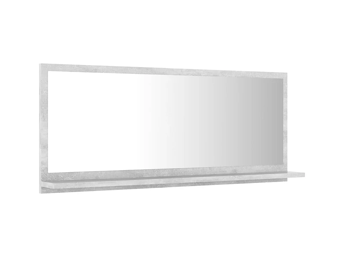 Miroir de salle de bain Gris béton 90x10,5x37 cm Aggloméré QO6312