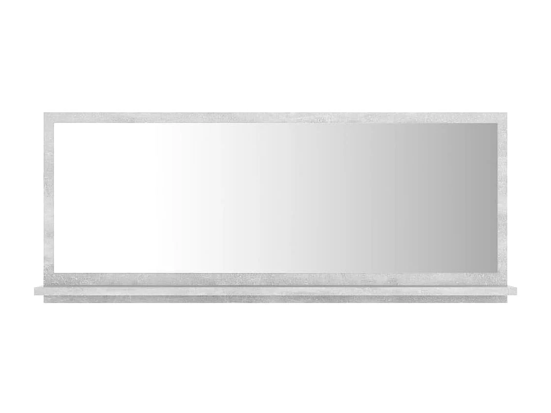 Miroir de salle de bain Gris béton 90x10,5x37 cm Aggloméré QO6312