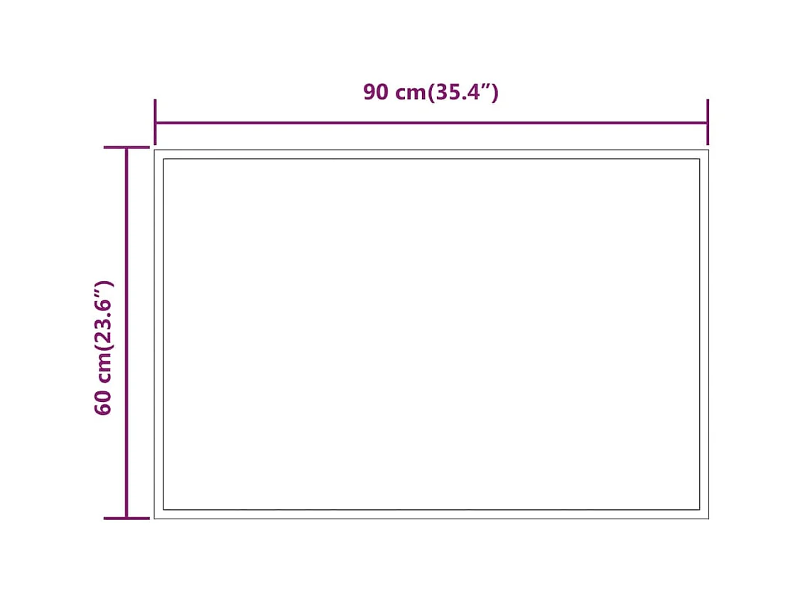 Miroir de salle de bain à LED 90x60 cm WVGQ8746