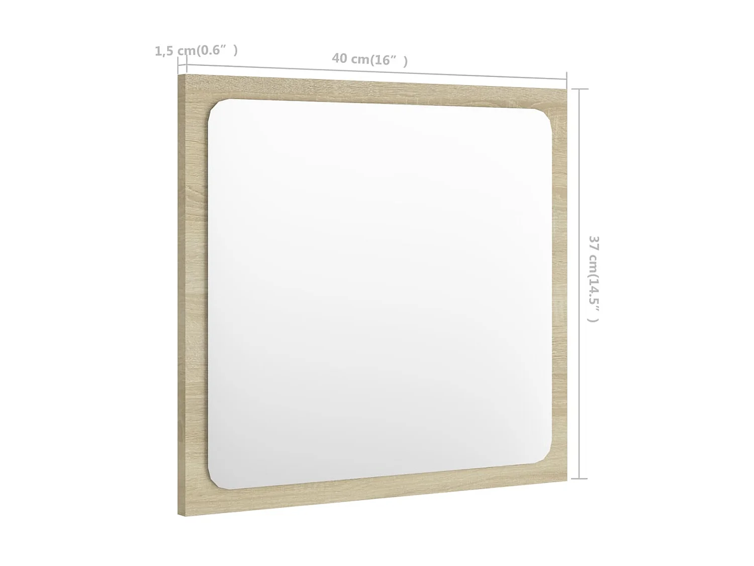 Espelho WC 40x1,5x37 cm derivados de madeira carvalho sonoma PT469722