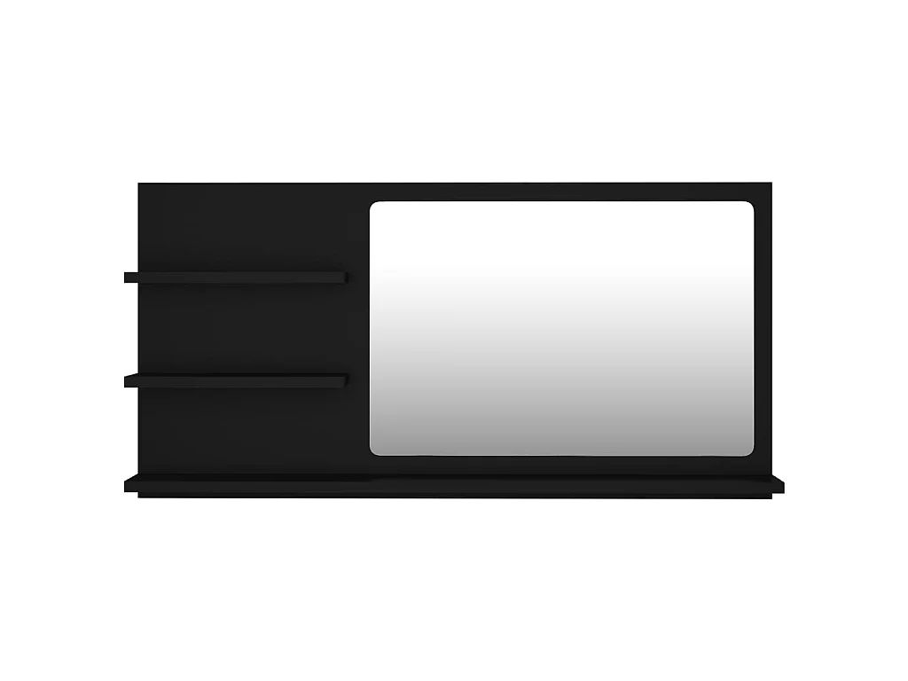 Badkamerspiegel 90x10,5x45 cm bewerkt hout zwart NL590515