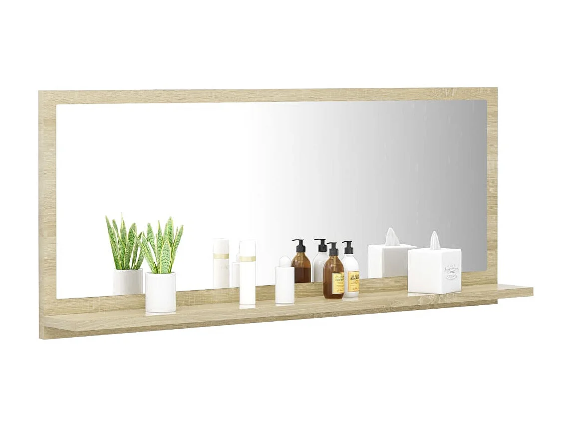 Miroir de salle de bain Chêne sonoma 90x10,5x37 cm Aggloméré QO7531