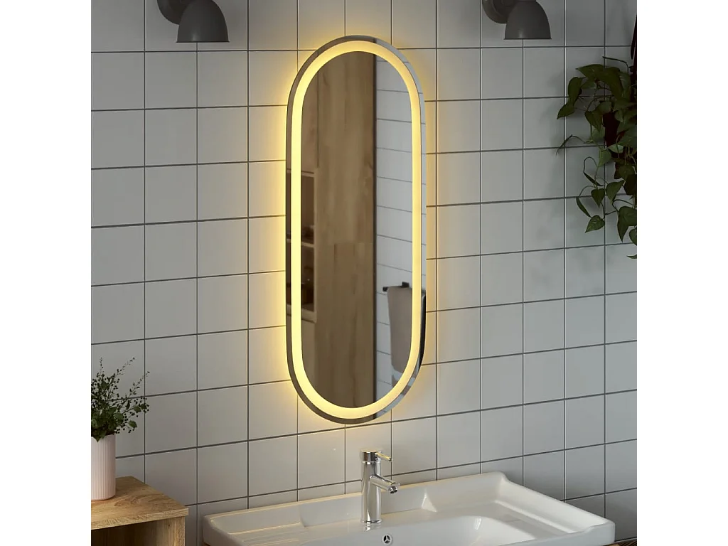 Espejo de baño LED ovalado 90x40 cm ES230006