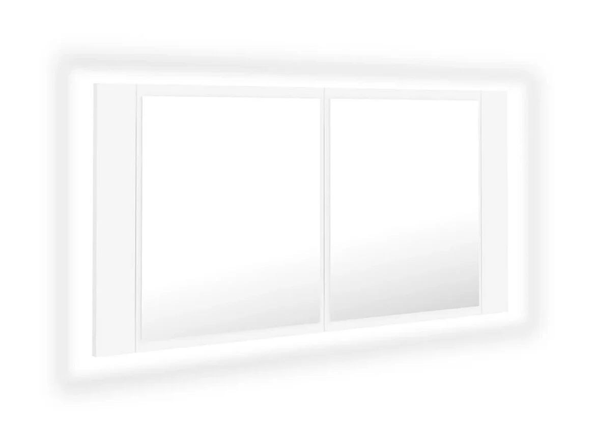 Armoire salle de bain à miroir LED Blanc 90x12x45 cm Acrylique WVGQ5219