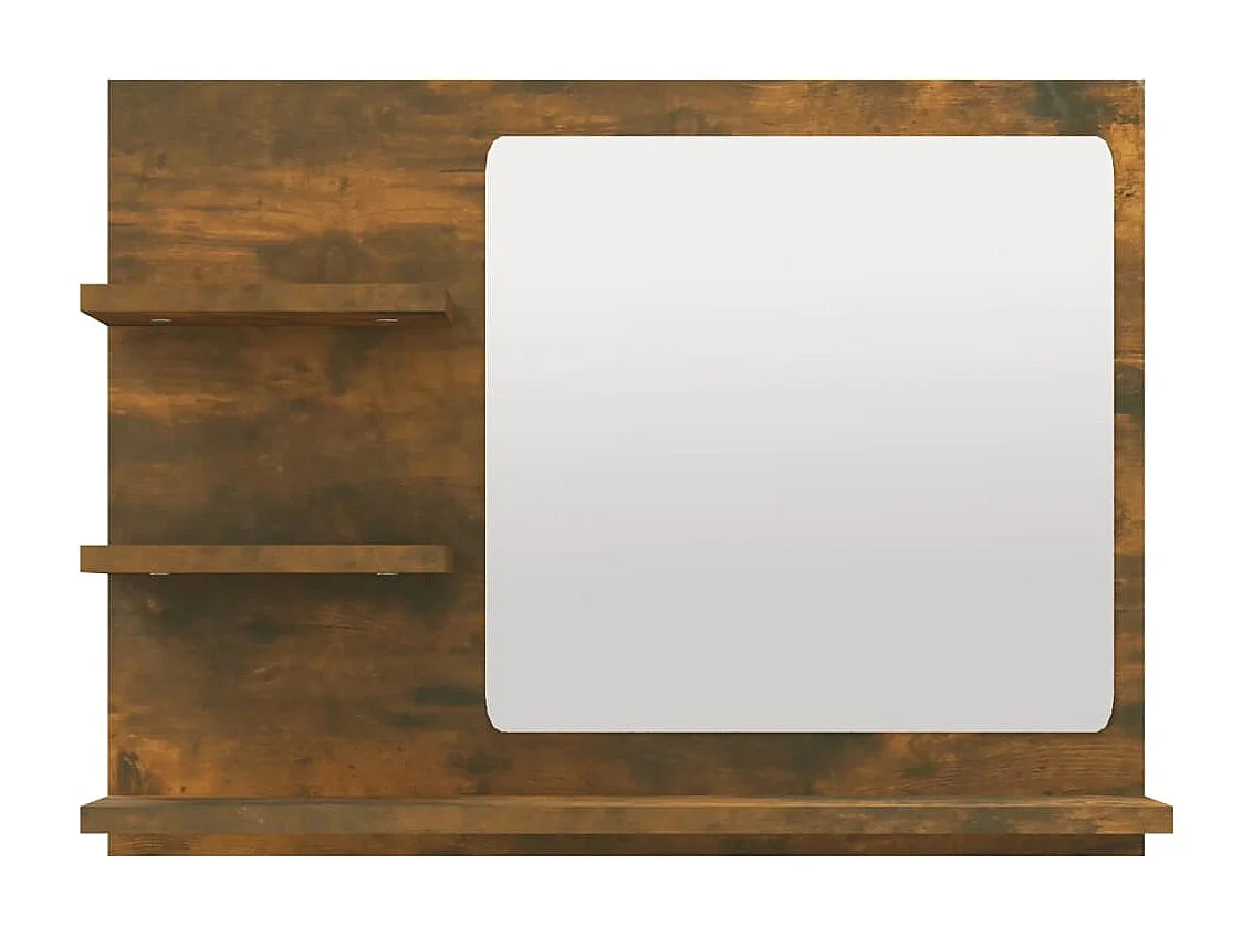 Miroir de bain Chêne fumé 60x10,5x45 cm Bois d'ingénierie WVGQ9532