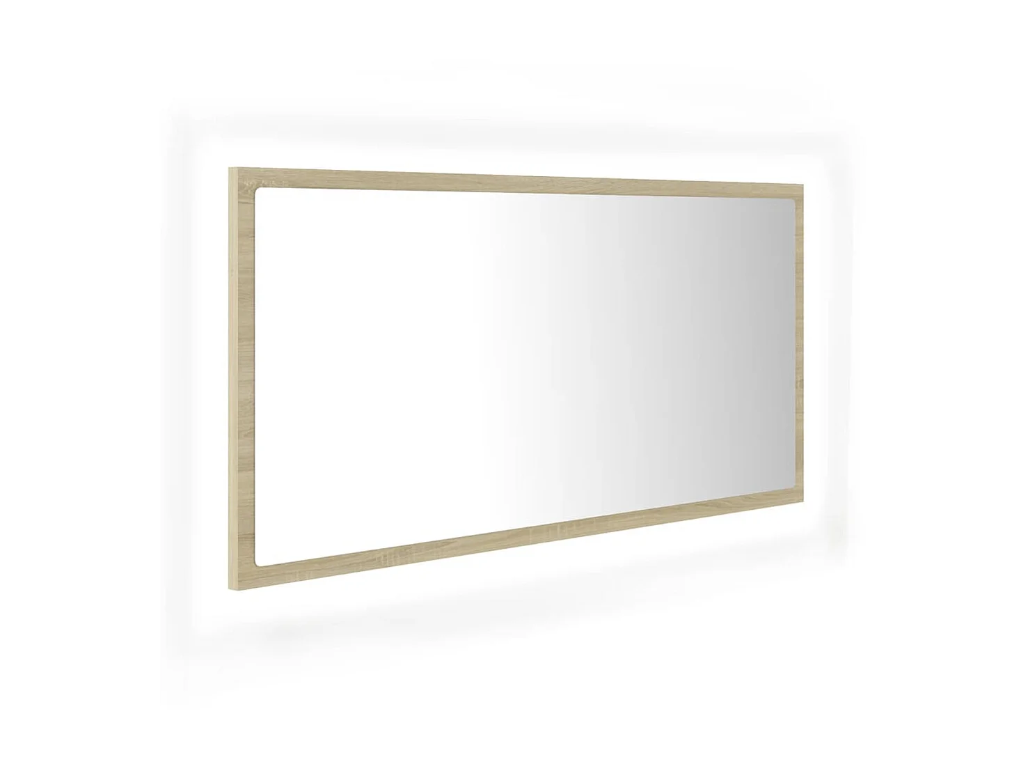 Miroir LED de salle de bain Chêne sonoma 90x8,5x37 cm Acrylique WVGQ4495