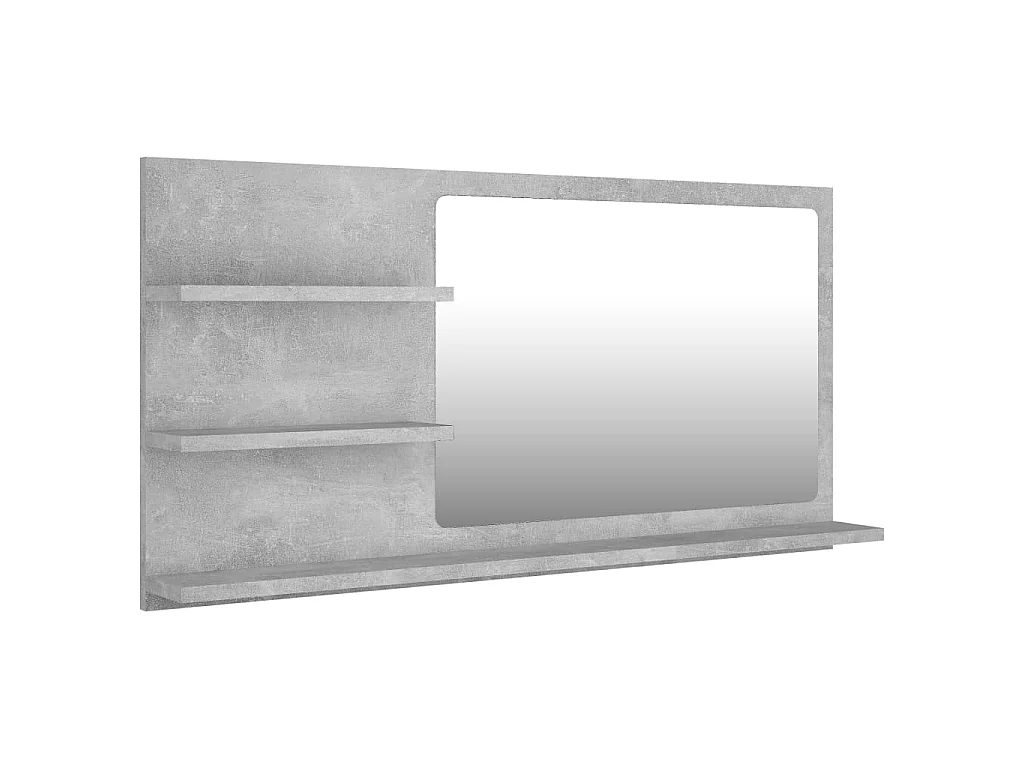 Miroir de salle de bain Gris béton 90x10,5x45 cm Aggloméré WVGQ5915