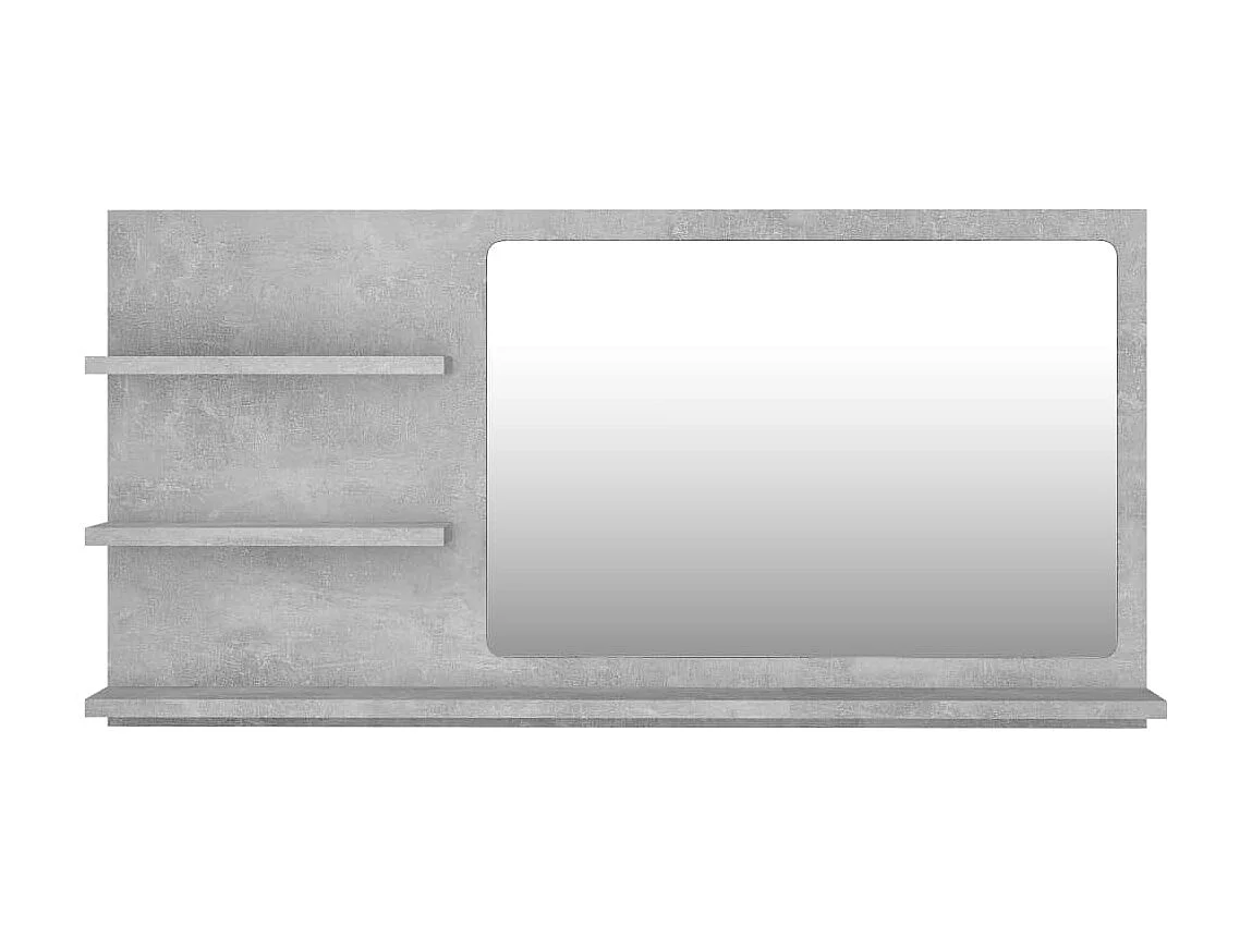Miroir de salle de bain Gris béton 90x10,5x45 cm Aggloméré WVGQ5915