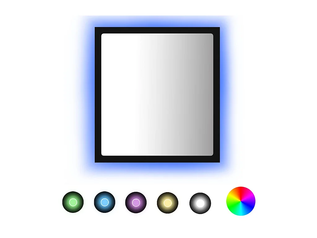 Miroir à LED de salle de bain Noir 40x8,5x37 cm Acrylique WVGQ1398