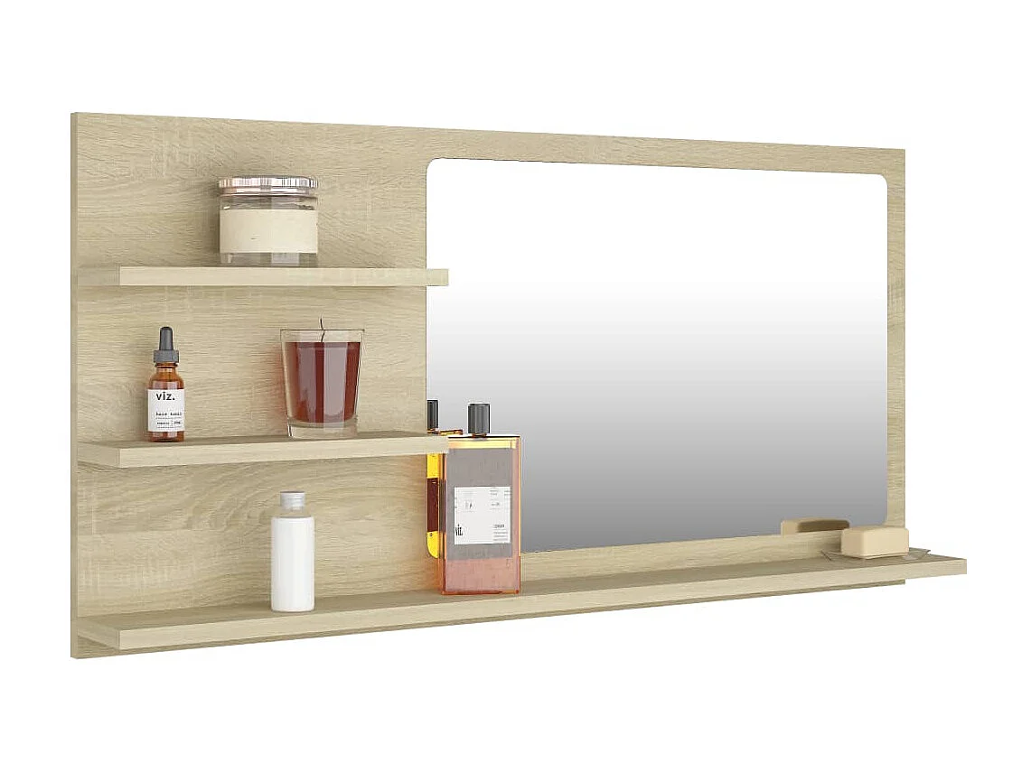 Miroir de salle de bain Chêne sonoma 90x10,5x45 cm WVGQ5501