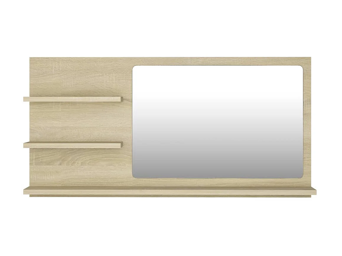 Espejo de baño madera contrachapada roble Sonoma 90x10,5x45 cm ES249897