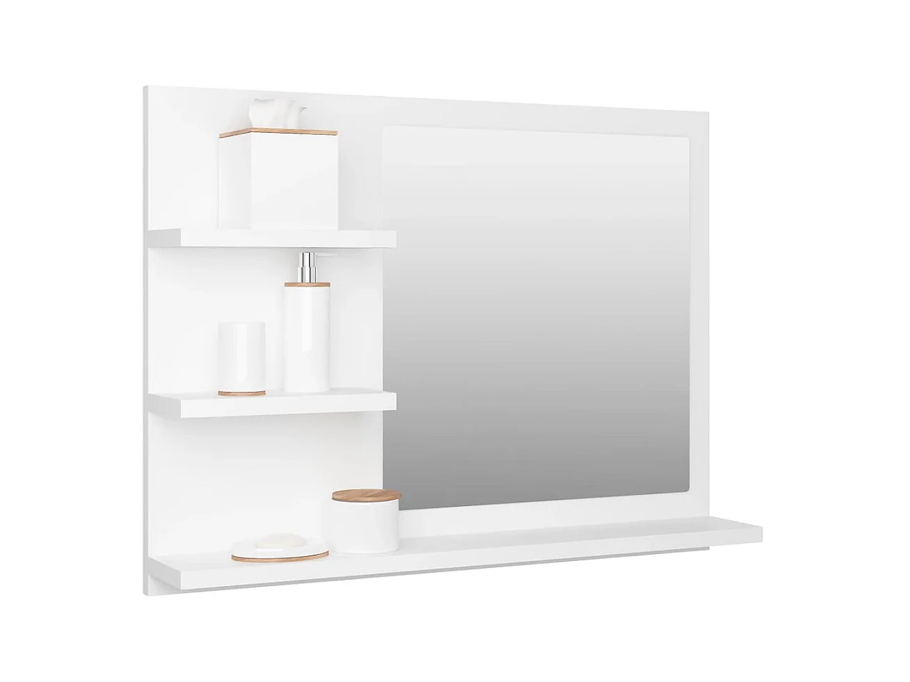 Miroir de salle de bain Blanc 60x10,5x45 cm Aggloméré WVGQ6899