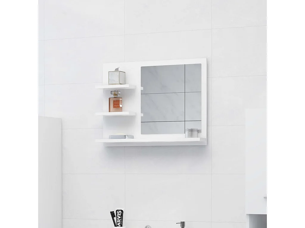 Espejo de baño madera contrachapada blanco 60x10,5x45 cm ES871081