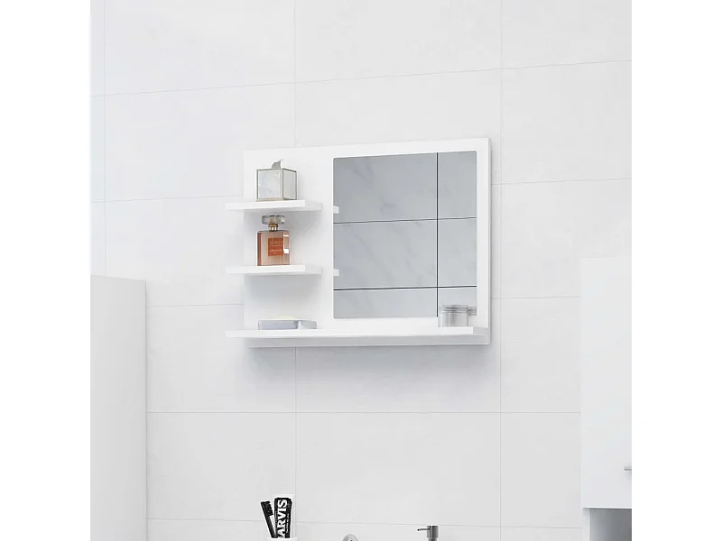 Miroir de salle de bain Blanc 60x10,5x45 cm Aggloméré WVGQ6899