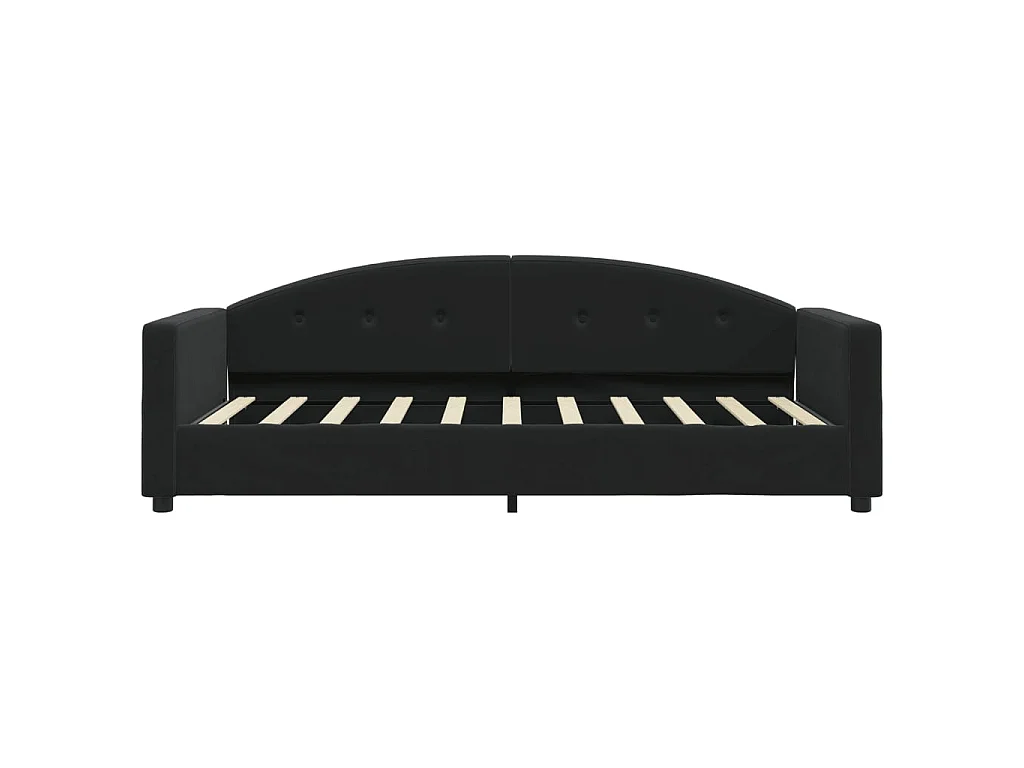 Lit - 90x190 cm avec matelas noir velours WVGQ8058