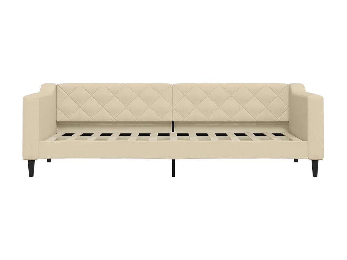 Sofá-cama 80x200 cm com colchão tecido cor creme PT727084