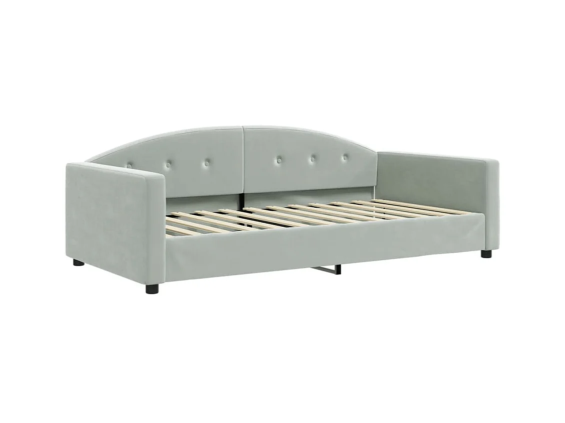 Slaapbank met matras 100x200 cm fluweel lichtgrijs NL16613