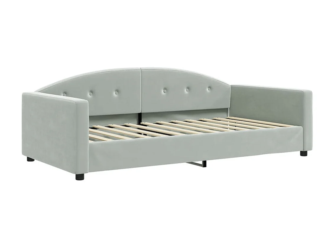 Tagesbett,Sofabett mit Matratze Hellgrau 100x200 cm Samt -gkd35787