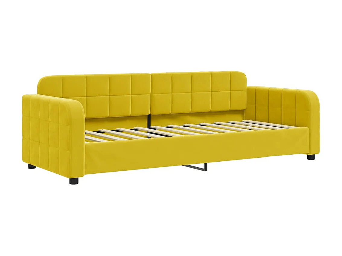 Lit - 80x200 cm avec matelas jaune velours WVGQ2486