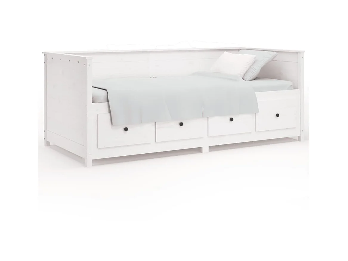Tagesbett,Sofabett Weiß 80x200 cm Massivholz Kiefer -gkd72795