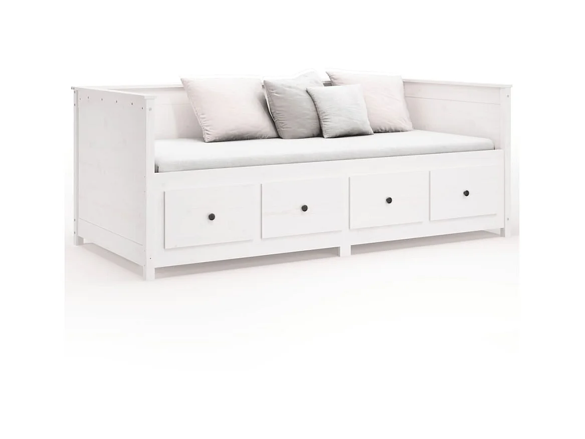 Tagesbett,Sofabett Weiß 80x200 cm Massivholz Kiefer -gkd72795