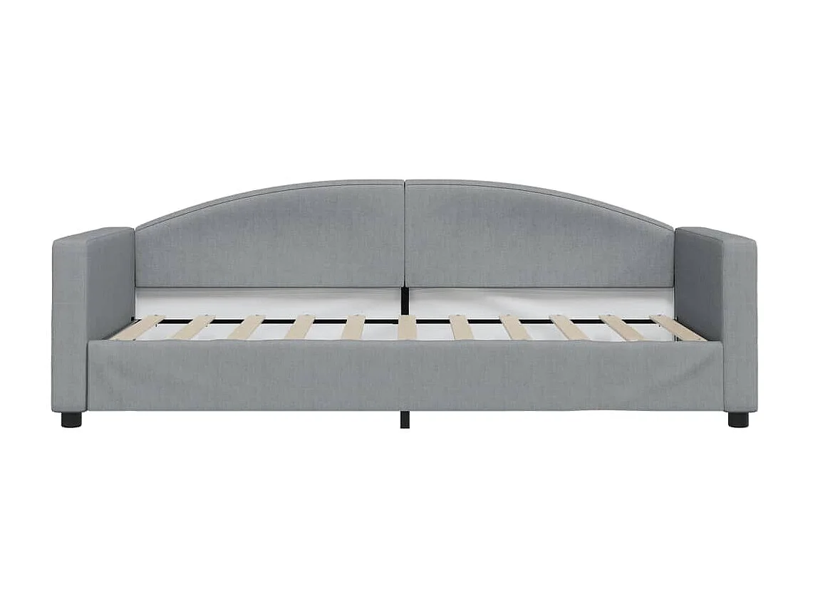 Lit - 90x190 cm avec matelas gris clair tissu WVGQ3416