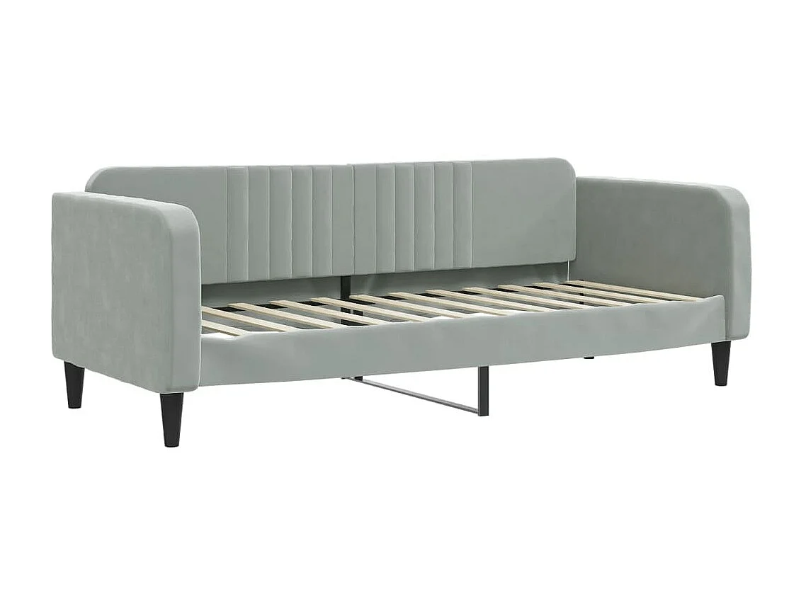 Lit - 80x200 cm avec matelas gris clair velours WVGQ9792