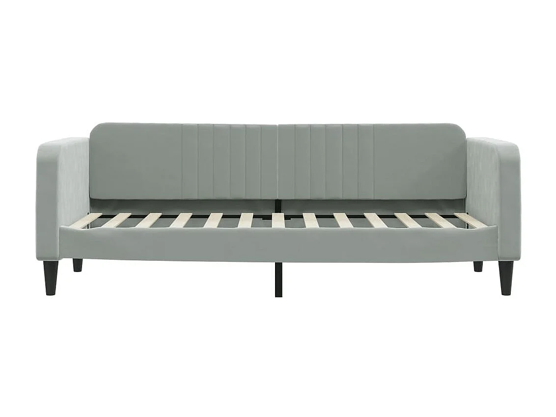 Lit - 80x200 cm avec matelas gris clair velours WVGQ9792