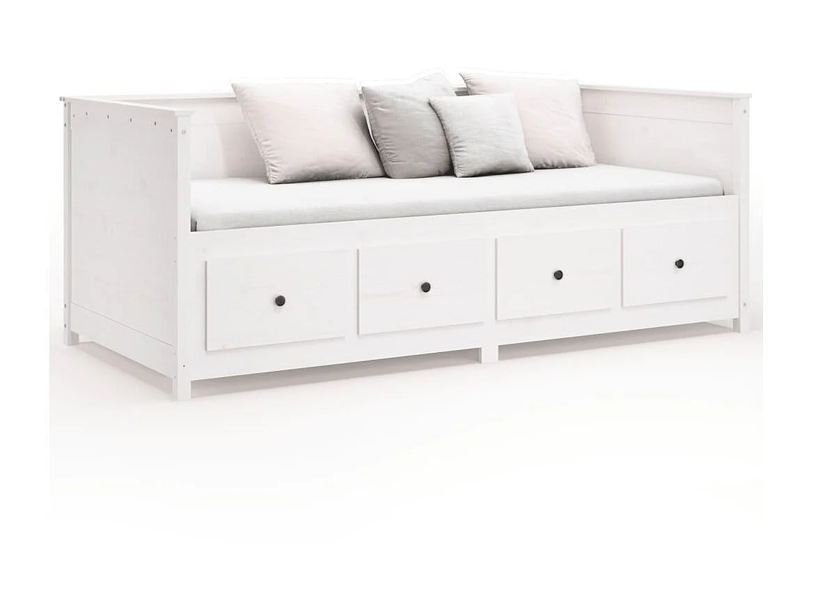 Lit - 75x190 cm Blanc Bois de pin massif WVGQ7010