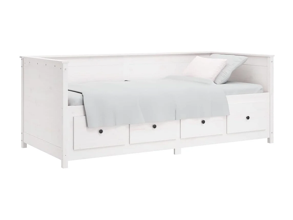 Lit - 75x190 cm Blanc Bois de pin massif WVGQ7010