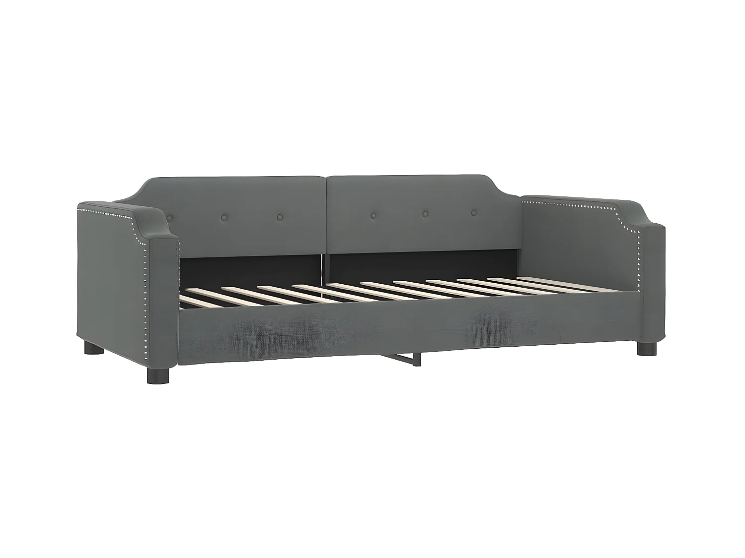 Tagesbett,Sofabett Dunkelgrau 90x200 cm Stoff -gkd69527