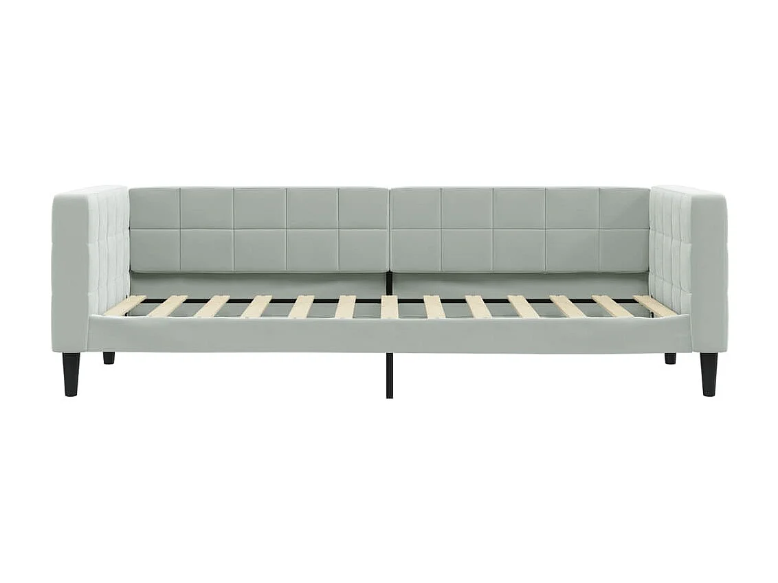 Lit - 80x200 cm avec matelas gris clair velours ASW34382