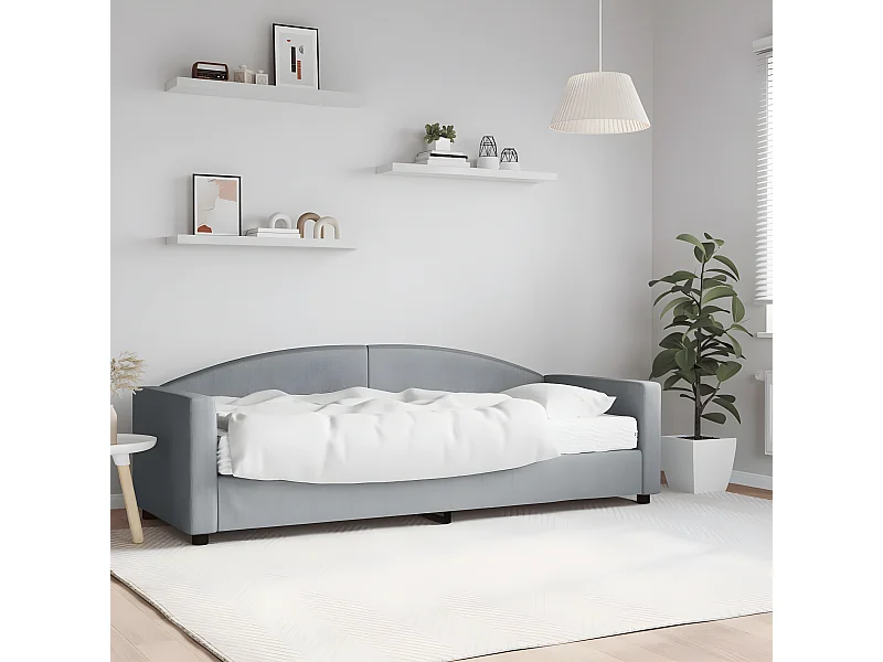 Lit - 80x200 cm avec matelas gris clair tissu WVGQ4497