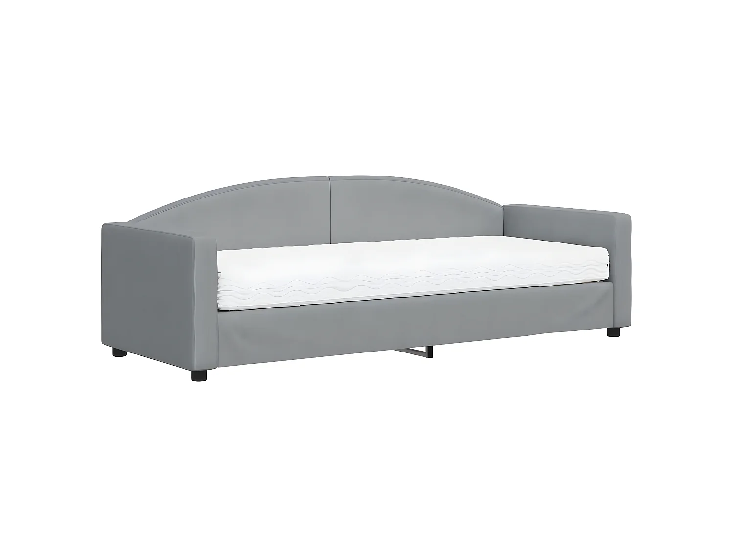 Lit - 80x200 cm avec matelas gris clair tissu WVGQ4497