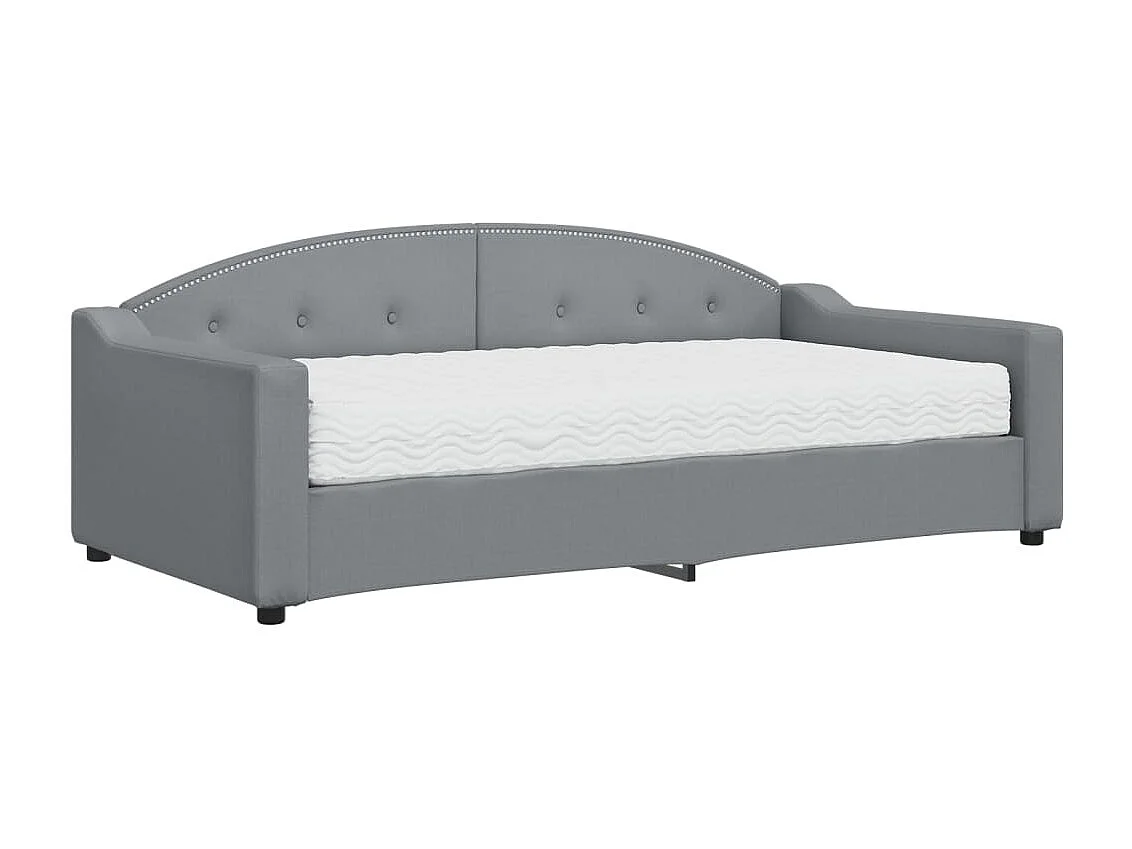 Tagesbett,Sofabett mit Matratze Hellgrau 90x190 cm Stoff -gkd56697